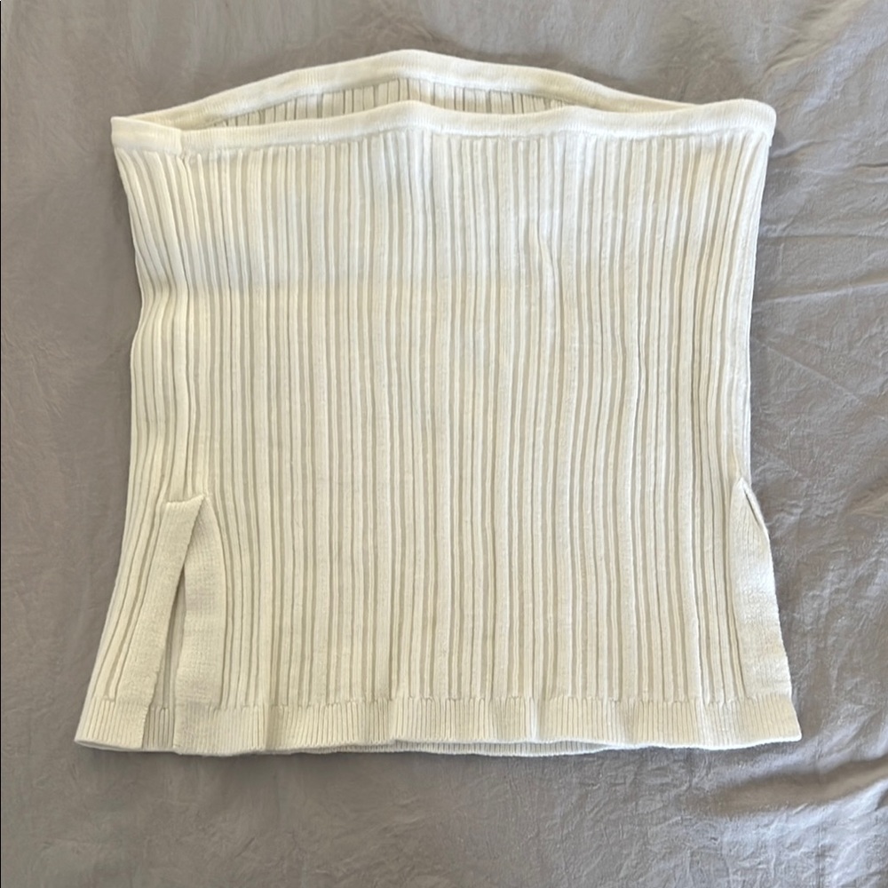 White Ribbed Tube Top - Picture 2 of 3